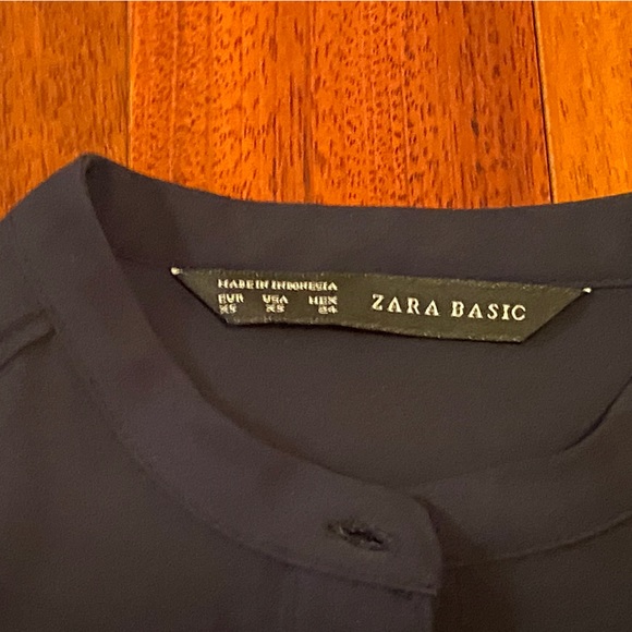 Zara Sheer Office Dress Shirt Dark Blue- 2 Sizes (XS&Small) - Picture 6 of 10